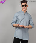 Men’s Grey Regular Fit Cotton Kurta