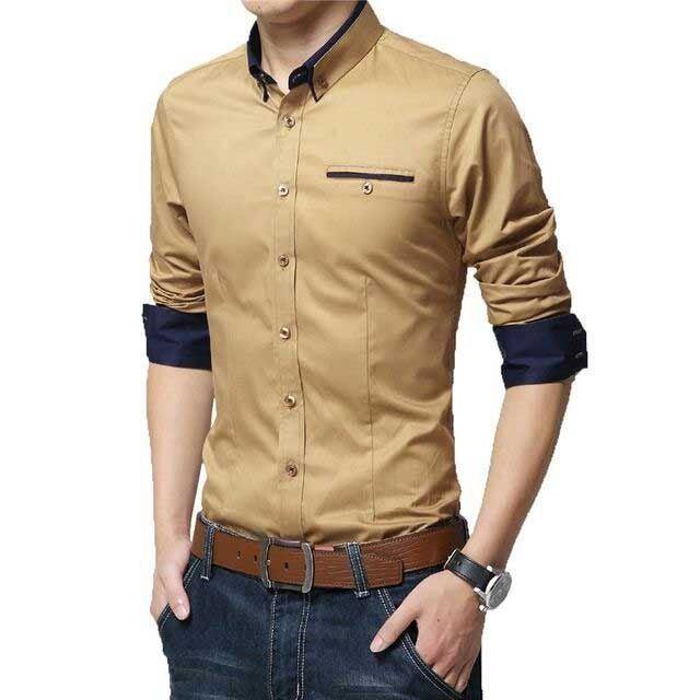 Khaki Cotton Shirt for Men 1