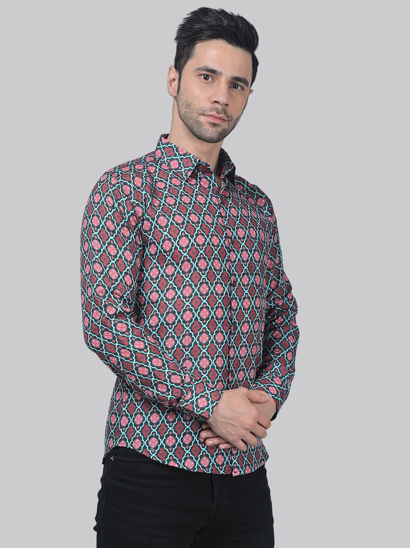 Avant-Garde Cotton Blend Printed Shirt for Men 3
