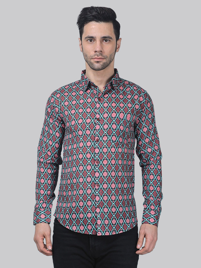 Avant-Garde Cotton Blend Printed Shirt for Men 4