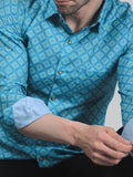 City-Sleek Cotton Blend Printed Shirt for Men