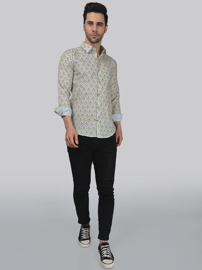 Classic-Contemporary Cotton Blend Printed Shirt for Men 4