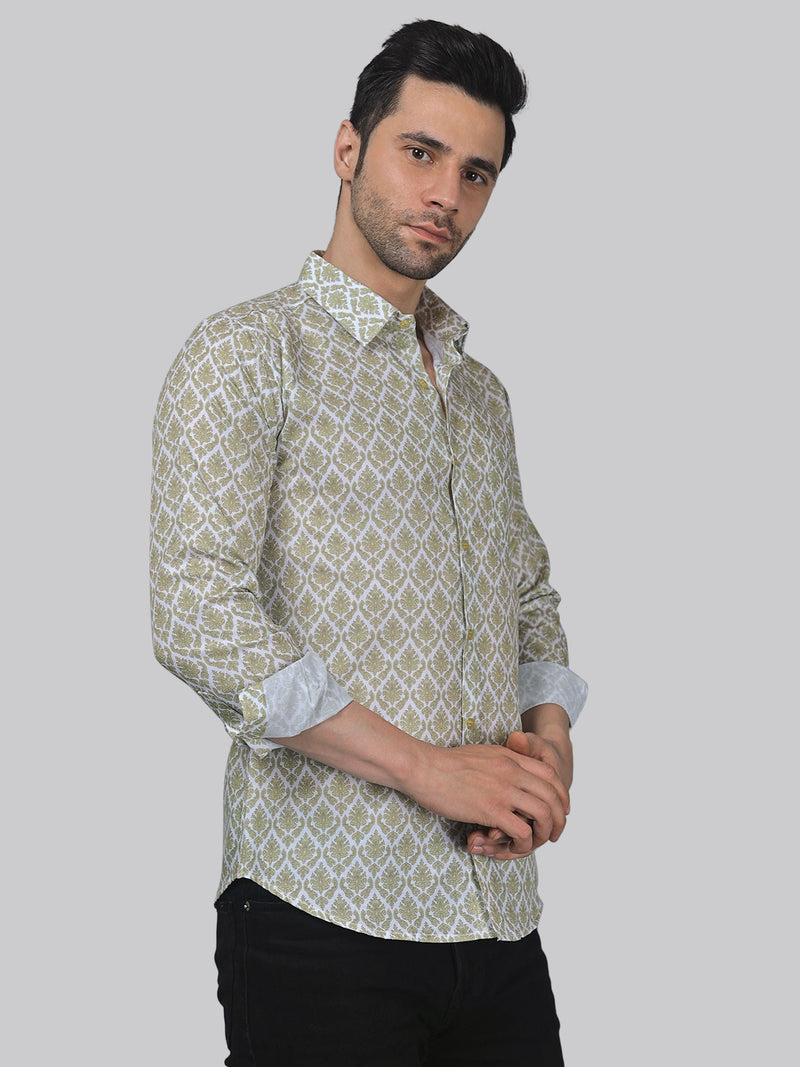 Classic-Contemporary Cotton Blend Printed Shirt for Men 5