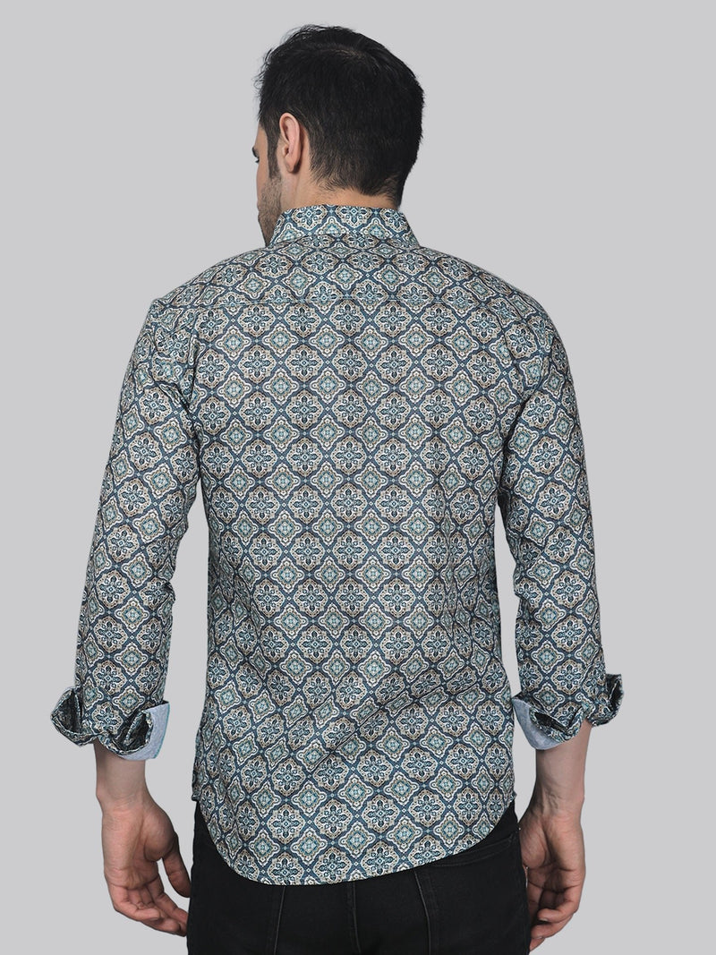 Exotic-Glam Cotton Blend Printed Shirt for Men 6