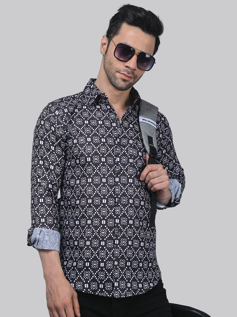 Floral Frenzy Cotton Blend Printed Shirt for Men 4