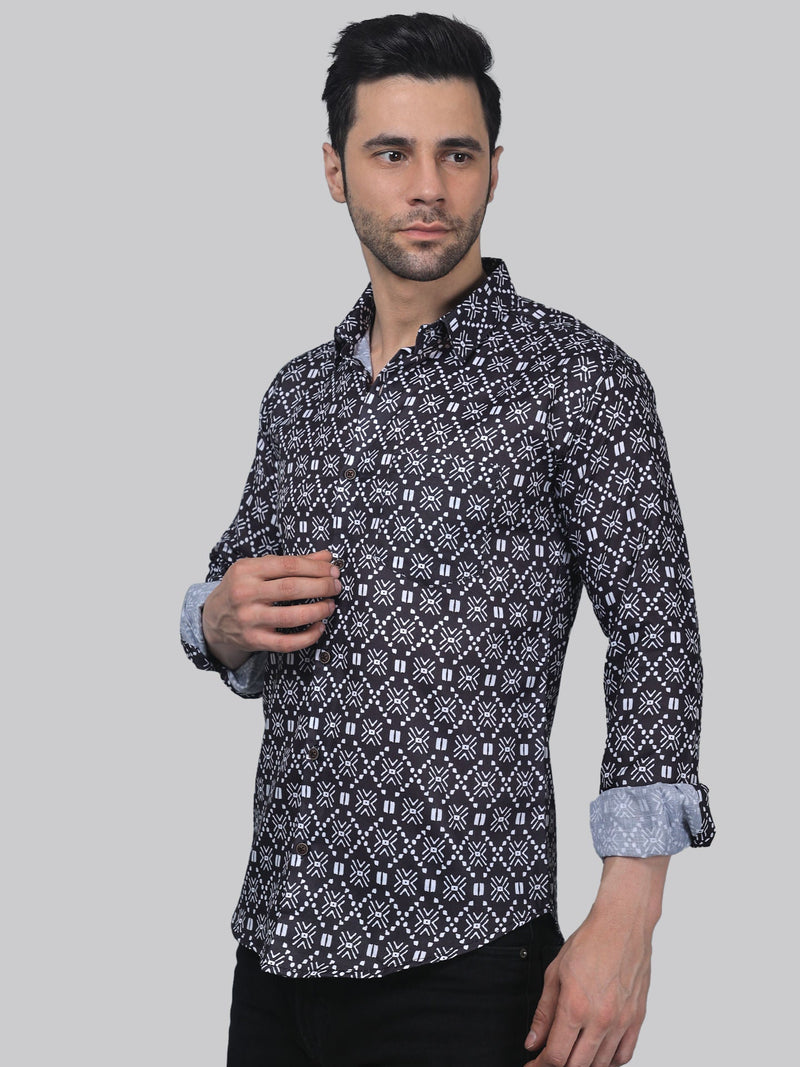 Floral Frenzy Cotton Blend Printed Shirt for Men 2