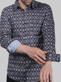 Floral Frenzy Cotton Blend Printed Shirt for Men