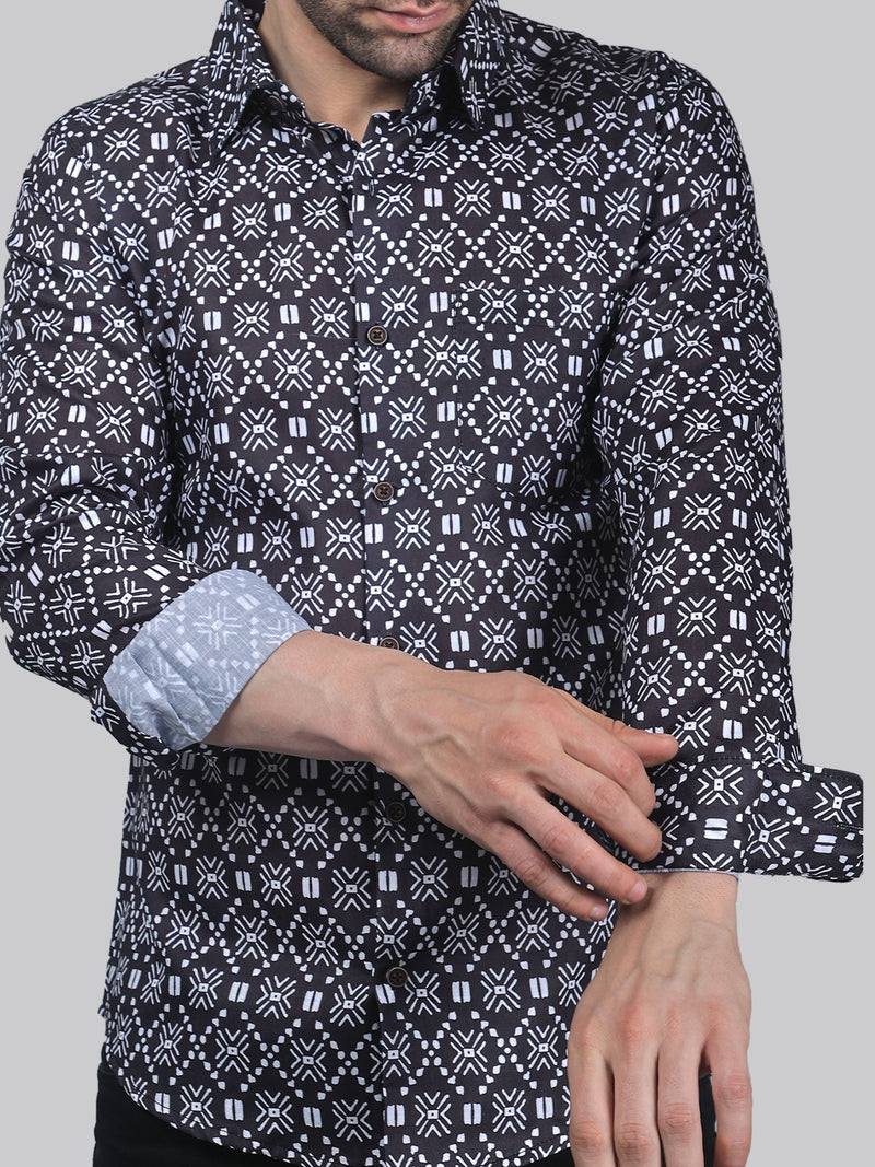 Floral Frenzy Cotton Blend Printed Shirt for Men 1