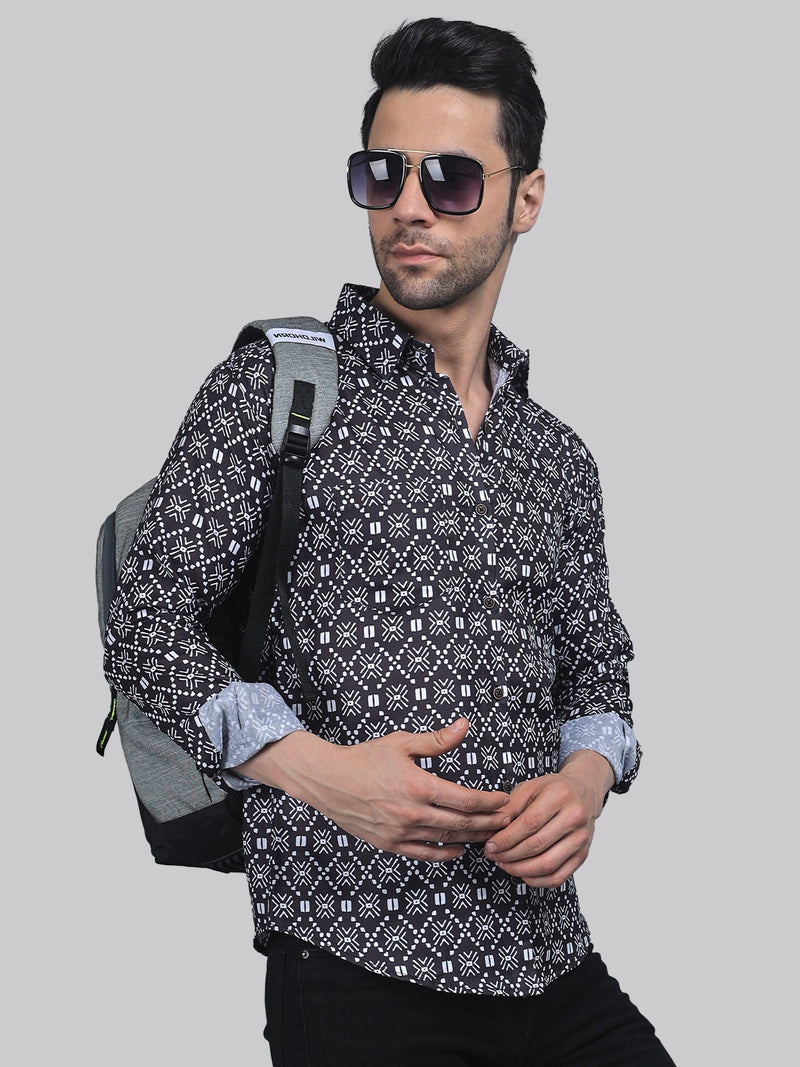 Floral Frenzy Cotton Blend Printed Shirt for Men 3