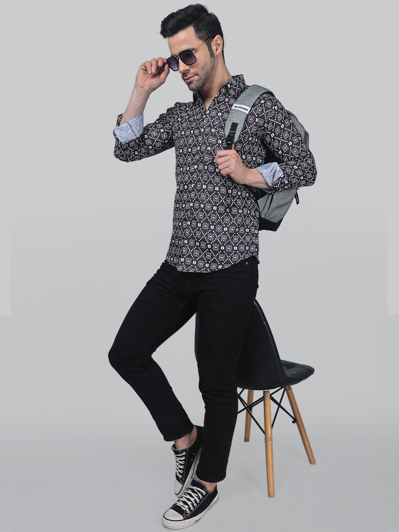 Floral Frenzy Cotton Blend Printed Shirt for Men 5