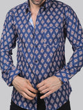 Majestic Marble Cotton Blend Printed Shirt for Men