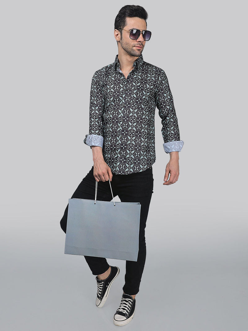 Mauve Magic Cotton Blend Printed Shirt for Men 5