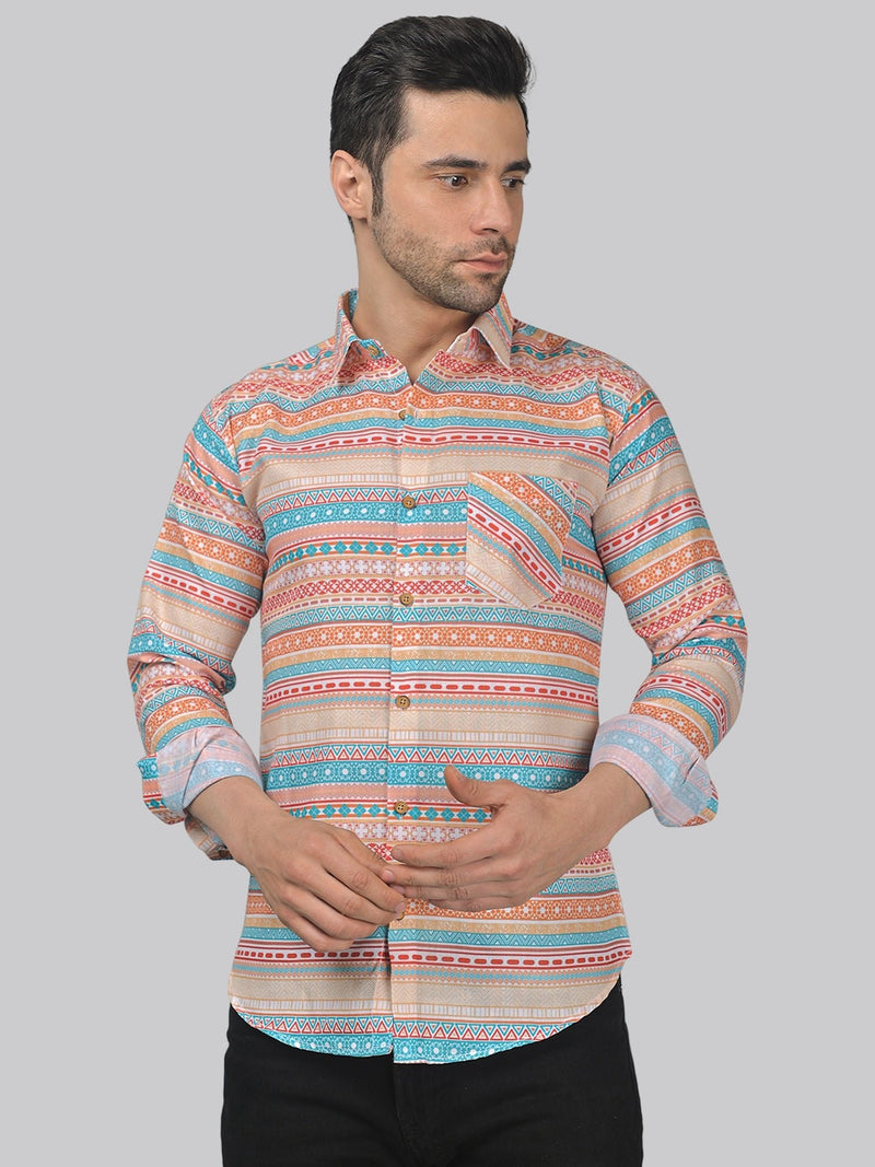 Minimalist Cotton Blend Printed Shirt for Men 4