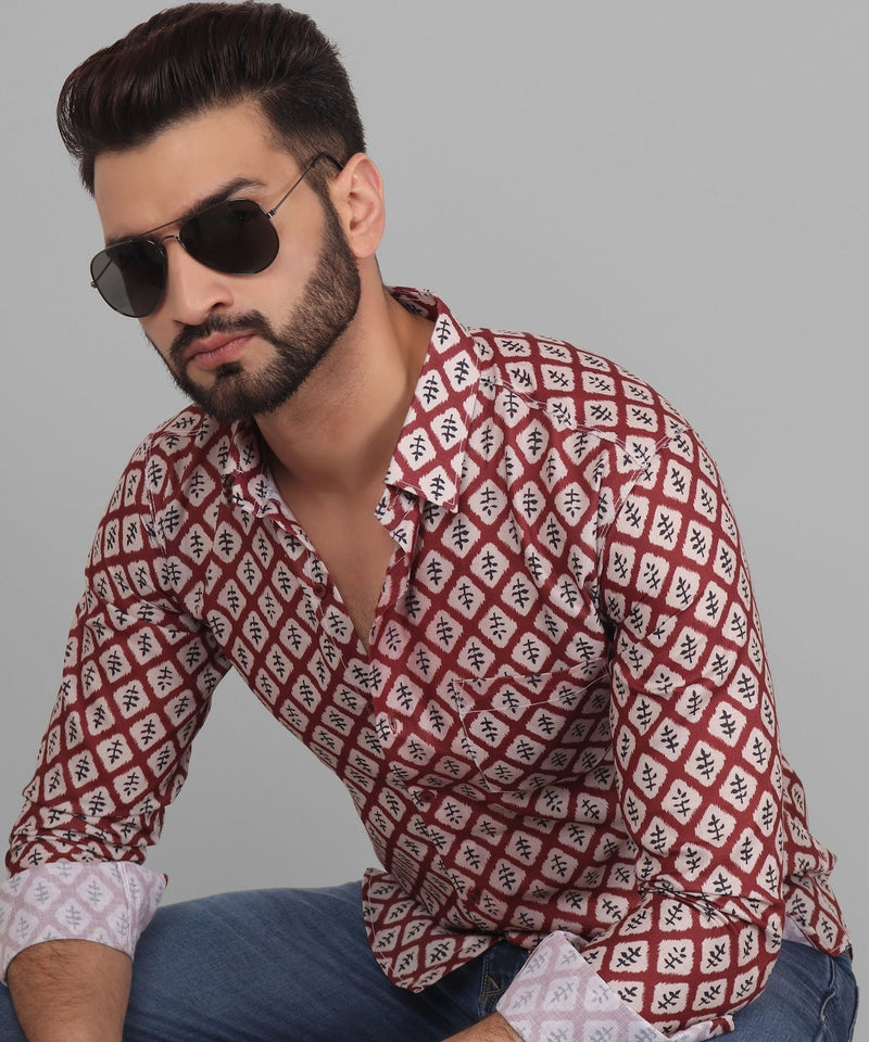 Renaissance Cotton Blend Printed Shirt for Men 2