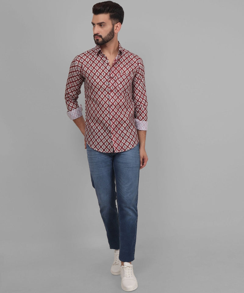 Renaissance Cotton Blend Printed Shirt for Men 7