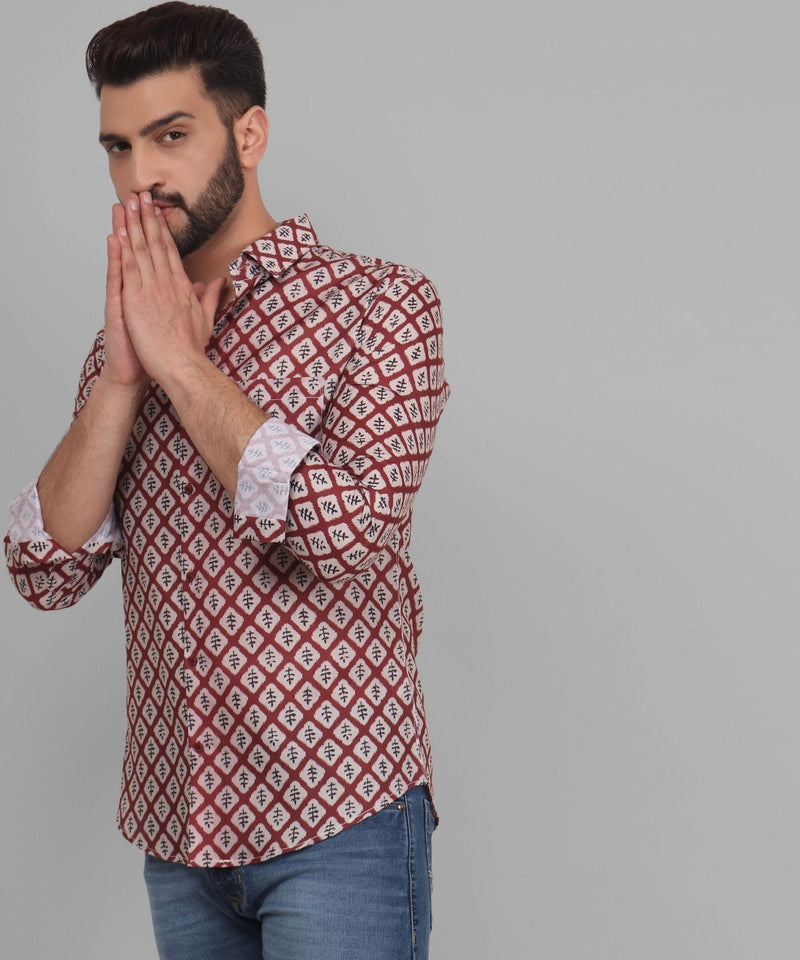 Renaissance Cotton Blend Printed Shirt for Men 6