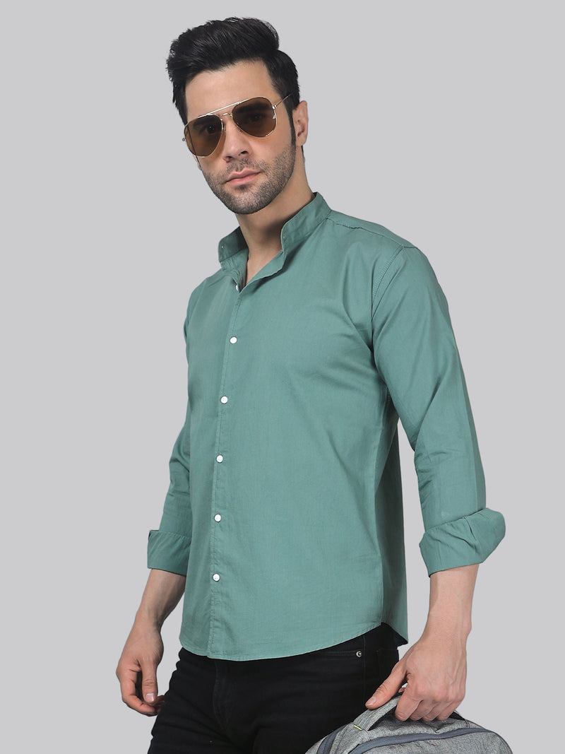 Tribal-fusion Mint-Green Men's Shirt 3