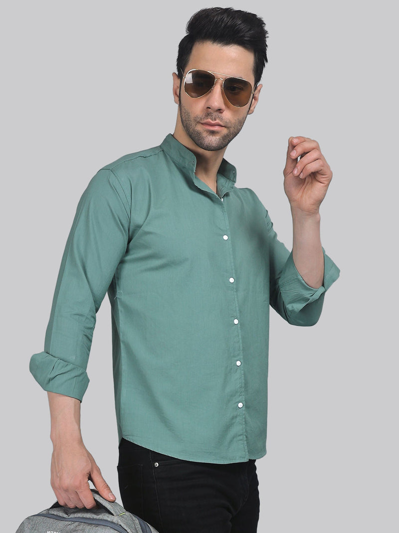 Tribal-fusion Mint-Green Men's Shirt 4