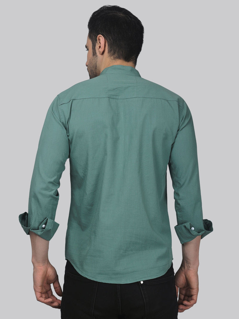 Tribal-fusion Mint-Green Men's Shirt 5