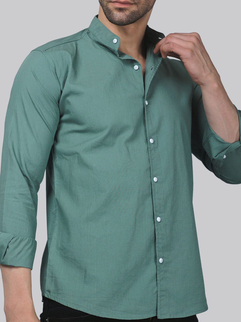 Tribal-fusion Mint-Green Men's Shirt 1