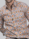 Tropical-Luxe Cotton Blend Printed Shirt for Men