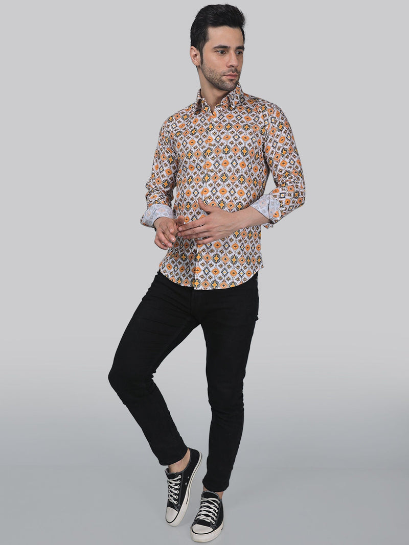 Tropical-Luxe Cotton Blend Printed Shirt for Men 3