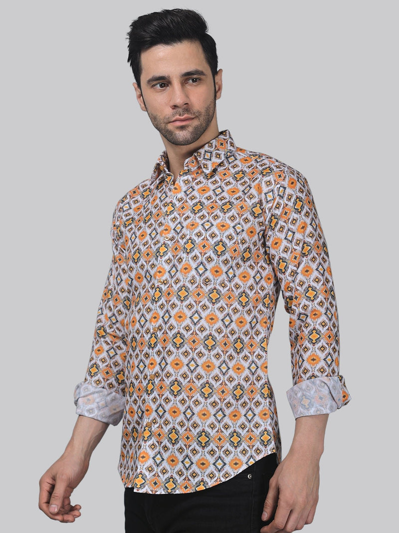 Tropical-Luxe Cotton Blend Printed Shirt for Men 4