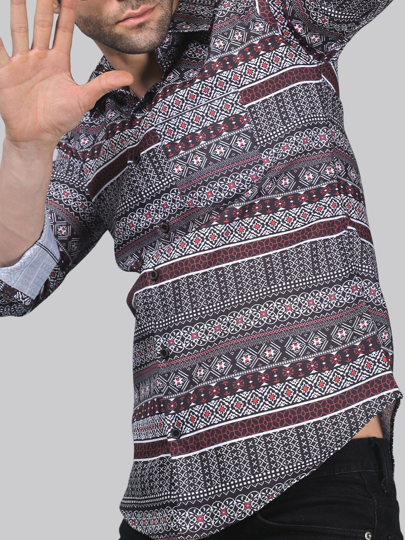 Multi-Colour Cotton Blend Printed Shirt for Men 1
