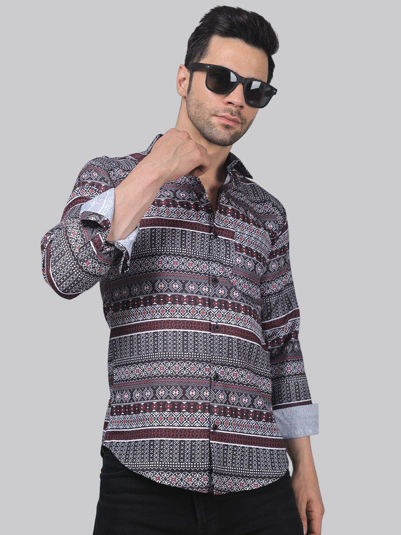 Multi-Colour Cotton Blend Printed Shirt for Men 4