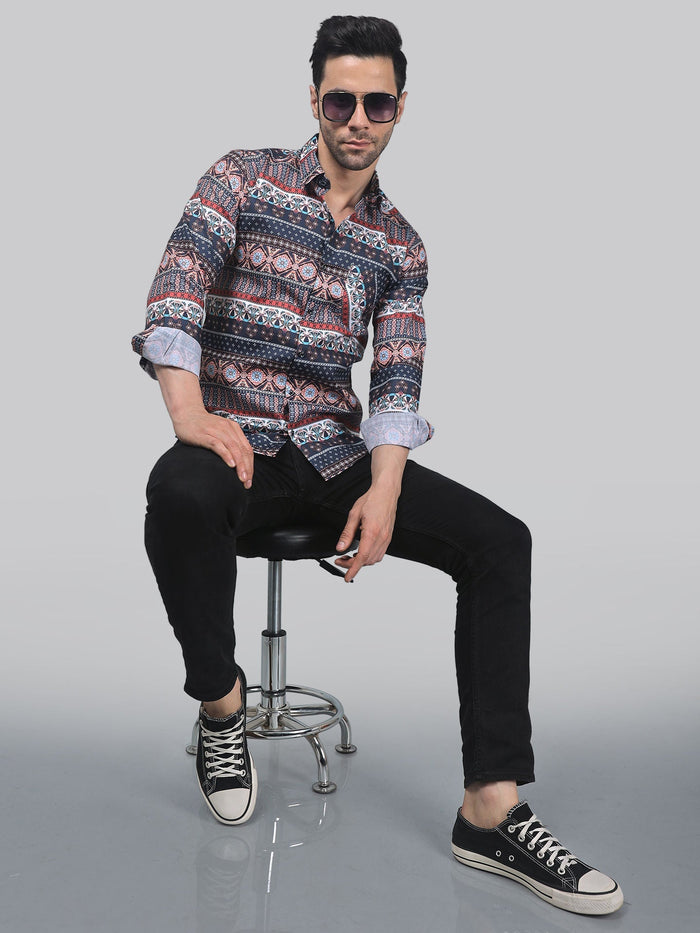 Croma algodón Blend Printed camisa for hombre 2