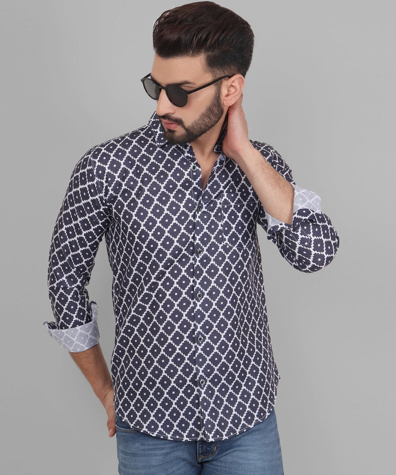 Urbanite Cotton Blend Printed Shirt for Men 6