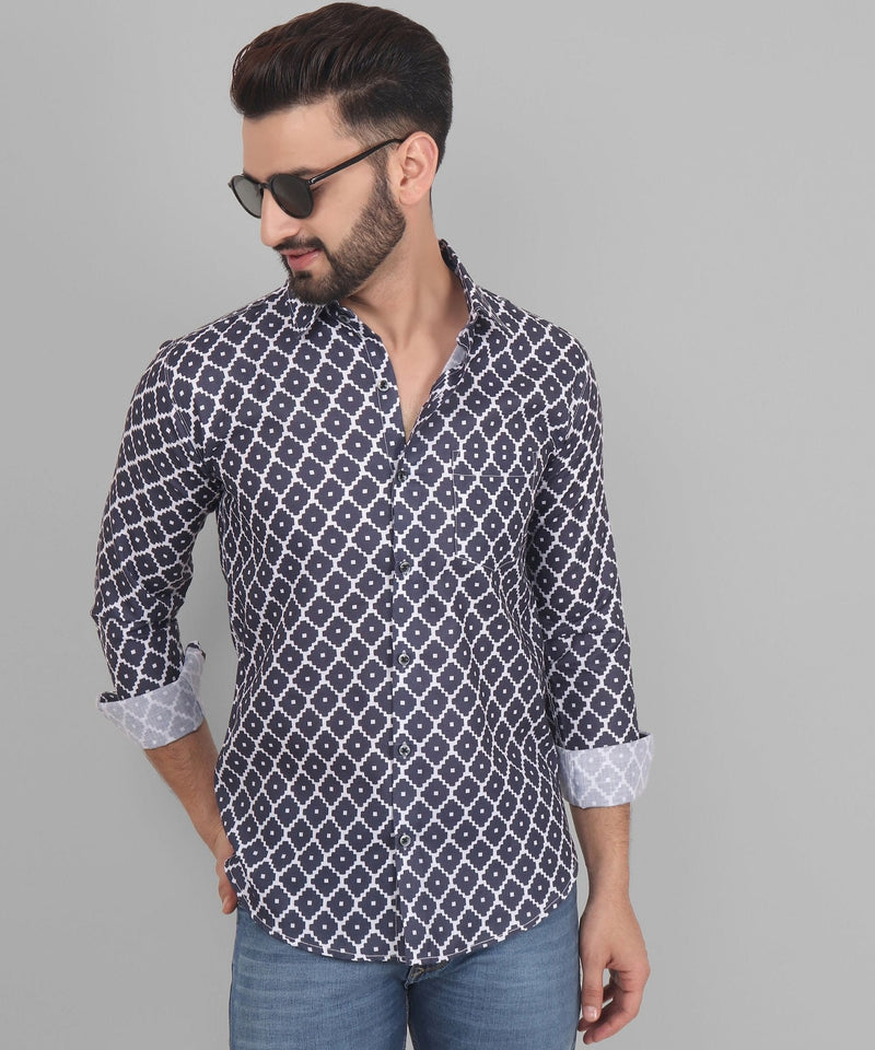 Urbanite Cotton Blend Printed Shirt for Men 2