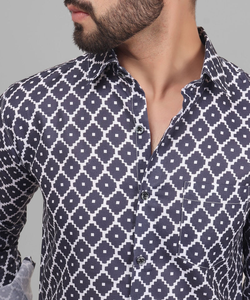 Urbanite Cotton Blend Printed Shirt for Men 1
