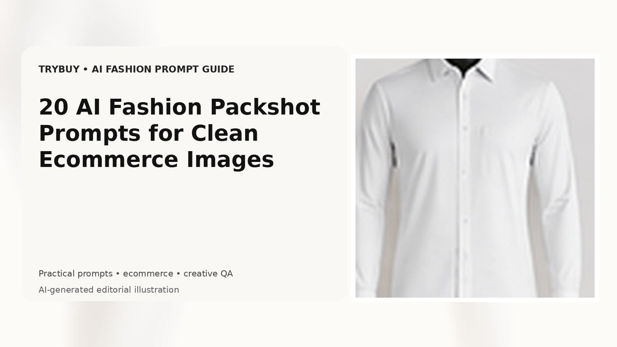 AI-generated editorial cover for clean ecommerce fashion packshot prompts