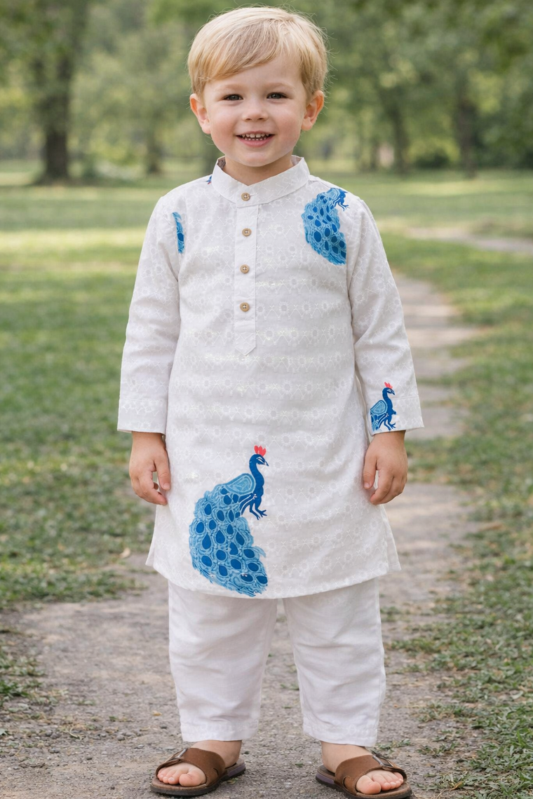 Peacock, Floral or Leaf Motifs: A Kids’ Kurta Print Guide