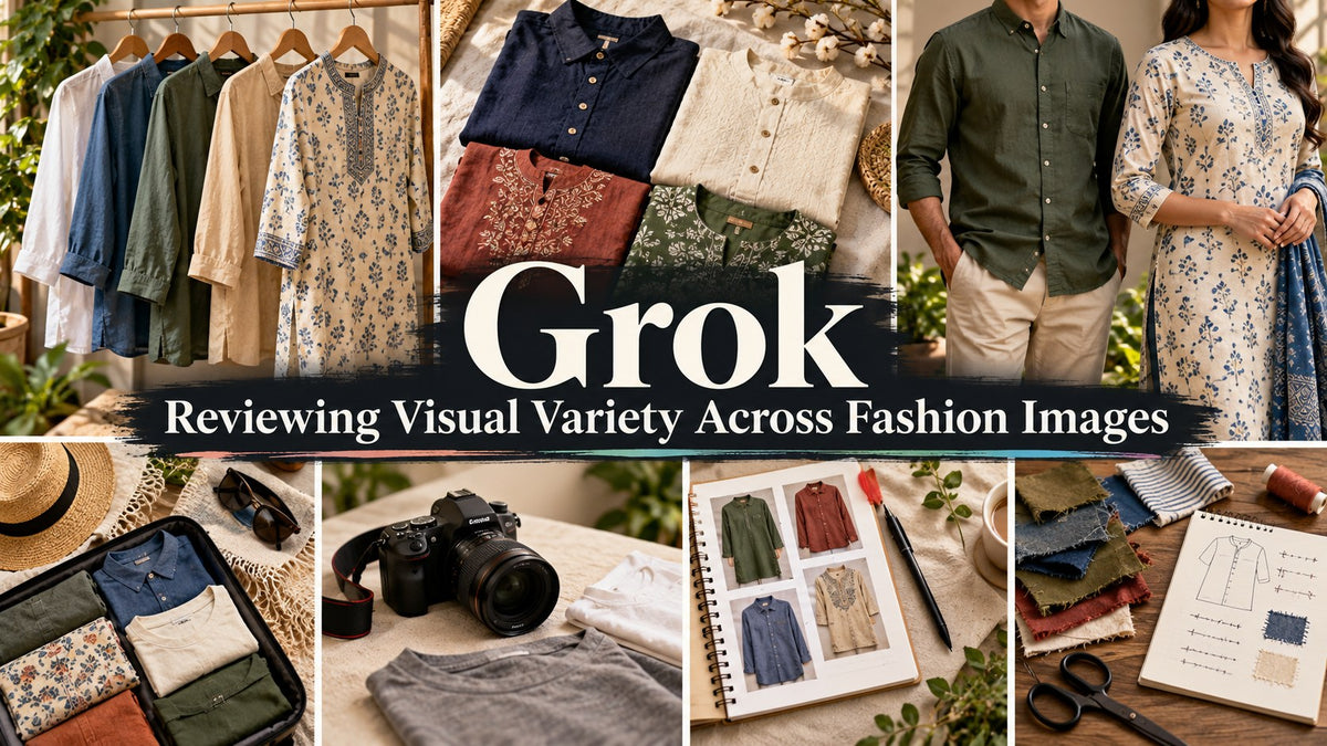 IA-generated editorial concept — Grok: Reviewing Visual Variety Across Fashion Images; not actual TryBuy inventory