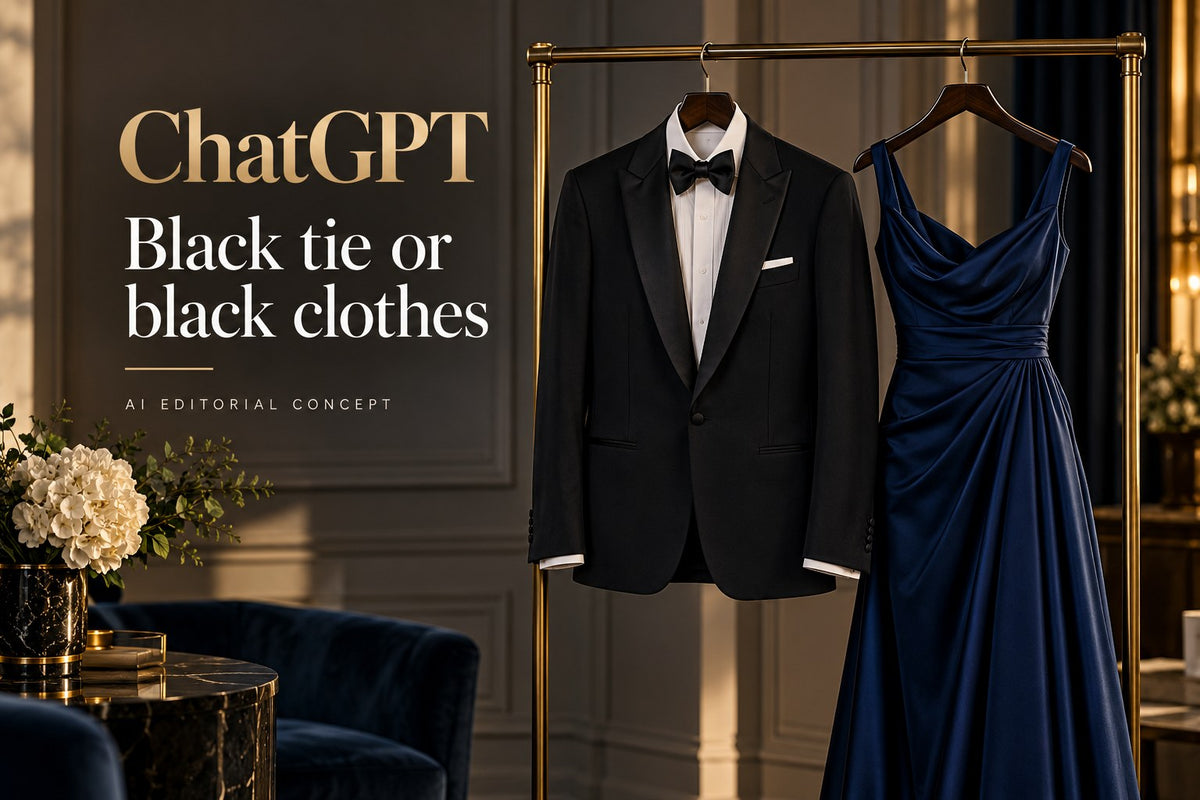 ChatGPT — Black tie or black clothes — AI-generated editorial concept