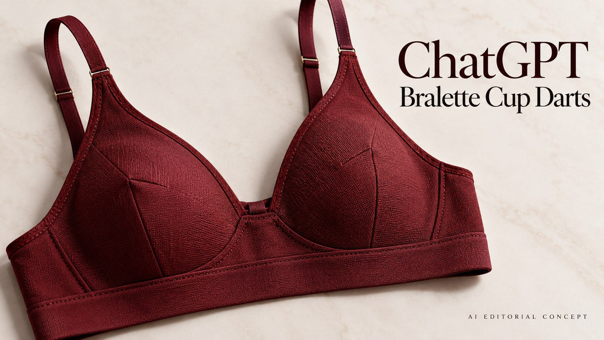 ChatGPT — Bralette Cup Darts; AI-generated garment-only editorial concept