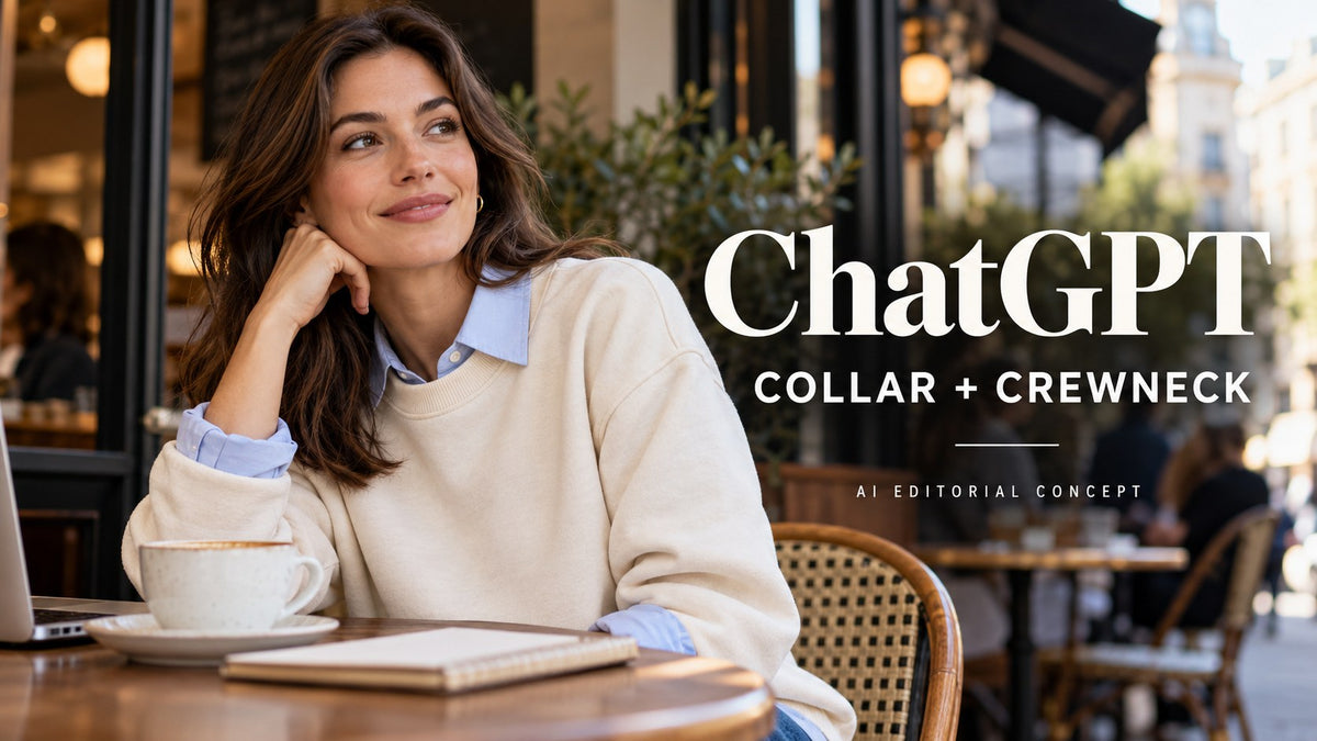 ChatGPT collar + crewneck — AI-generated editorial clothing concept