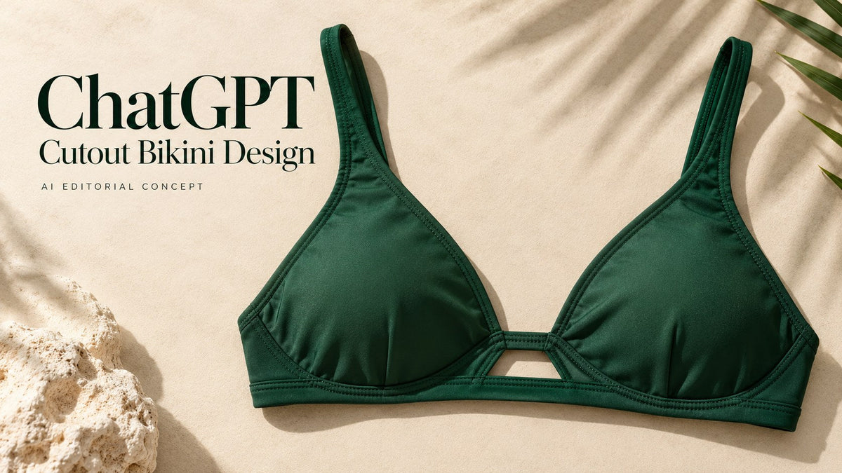 ChatGPT — Cutout Bikini Design; KI-generated garment-only editorial concept