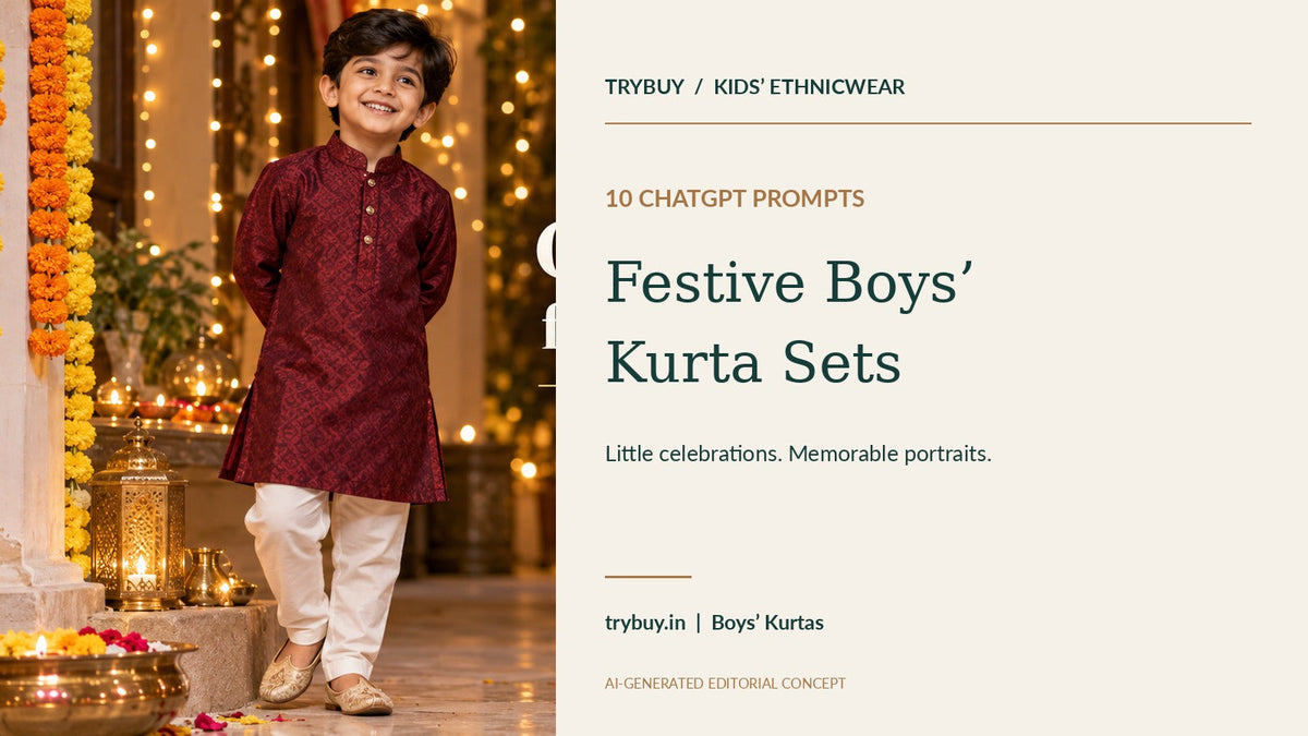 AI-generated festive boyswear cover with 10 ChatGPT Prompts for Festive Boys’ Kurta Sets