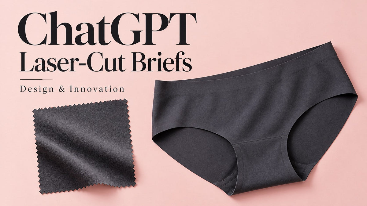 ChatGPT — Laser-Cut Briefs. AI-generated editorial concept, not actual inventory or performance evidence.