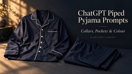 ChatGPT Men’s Piped Pyjama Prompts: 8 Collar and Colour Ideas