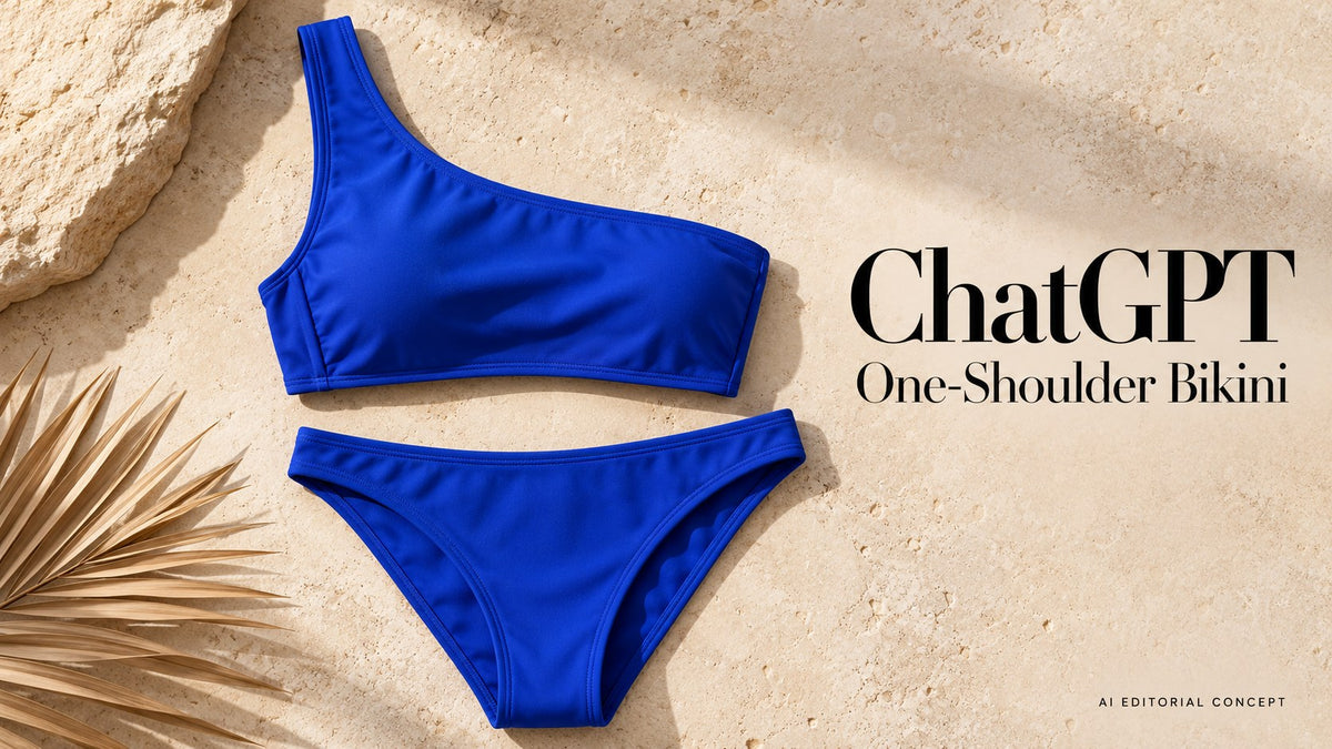 ChatGPT — One-Shoulder Bikini; AI-generated garment-only editorial concept