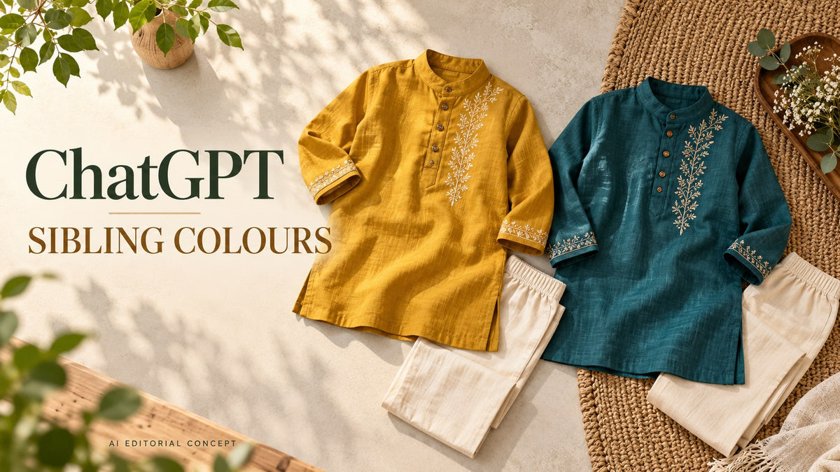 AI editorial concept: ChatGPT Sibling Kurta Colour Prompts: Coordinate Without Identical Outfits