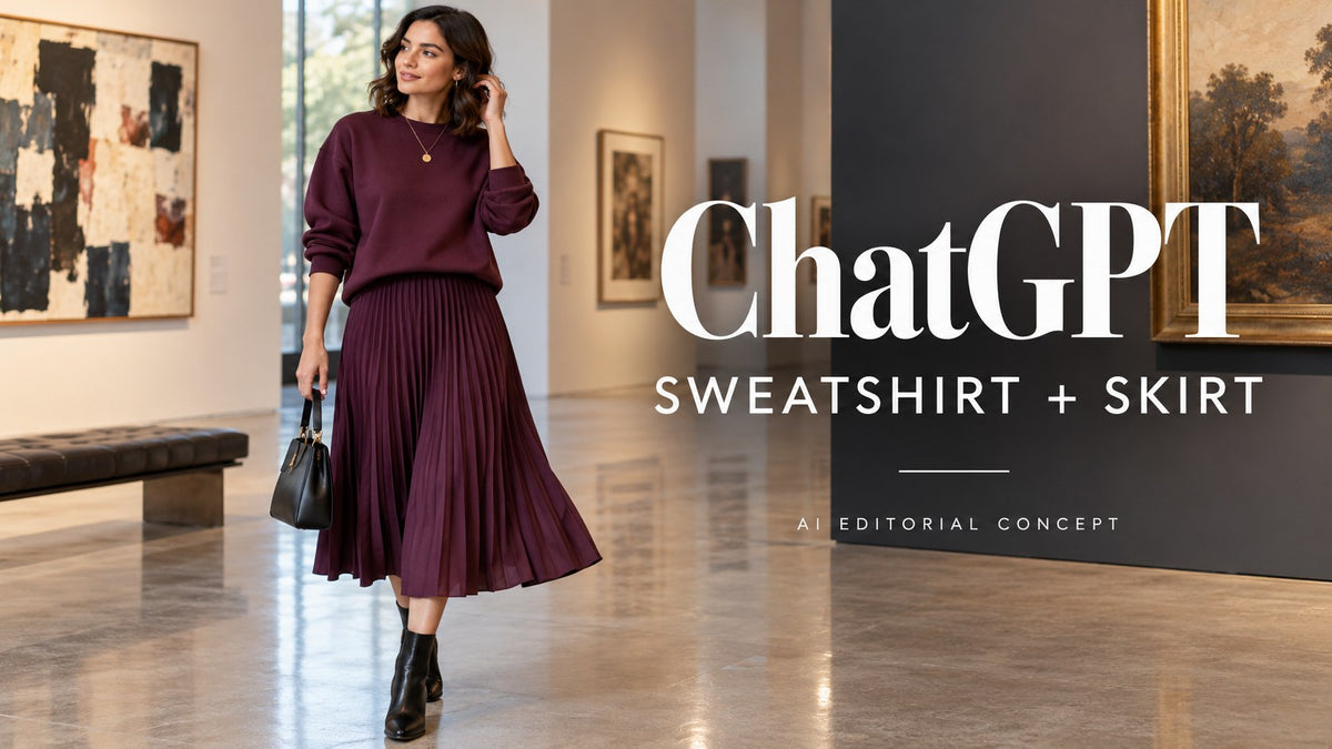 ChatGPT sweatshirt + skirt — AI-generated editorial clothing concept