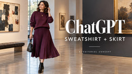 ChatGPT Sweatshirt and Pleated-Skirt Prompts: Compare the Waistline Before Tucking