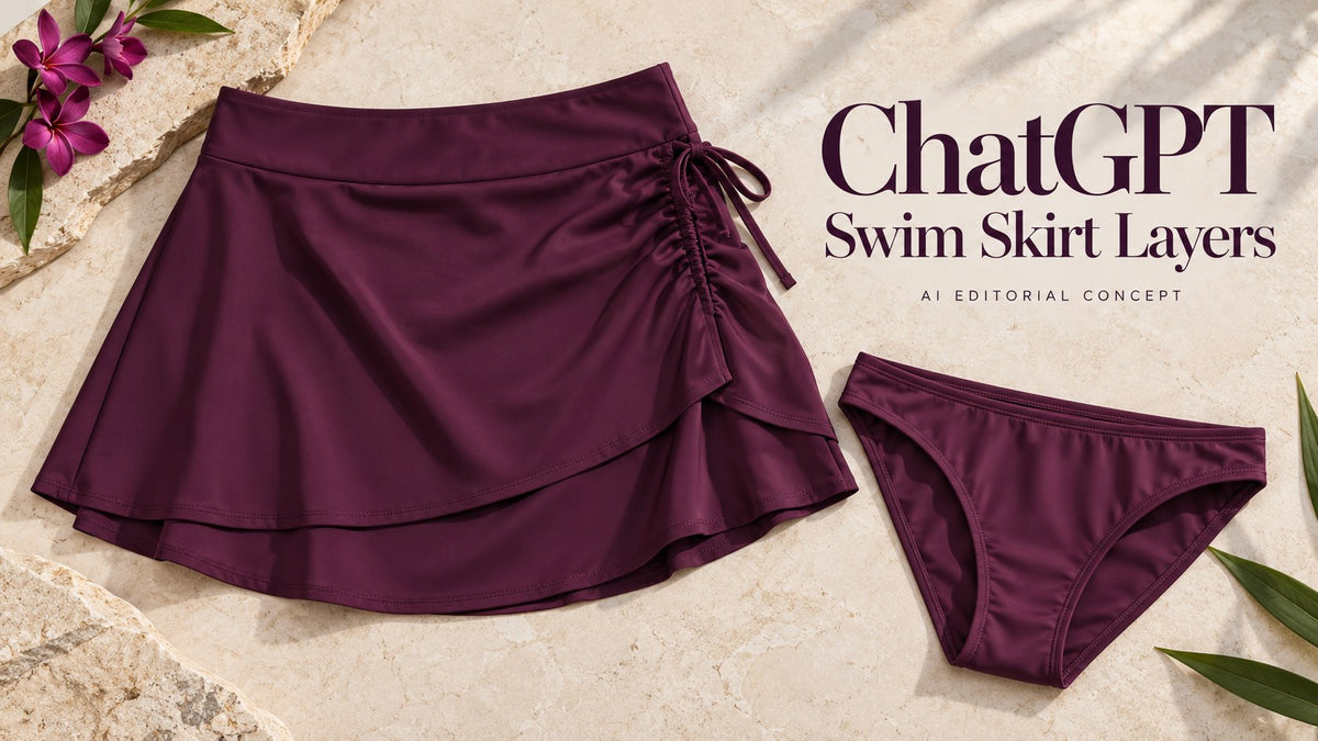 ChatGPT — Swim Skirt Layers; AI-generated garment-only editorial concept
