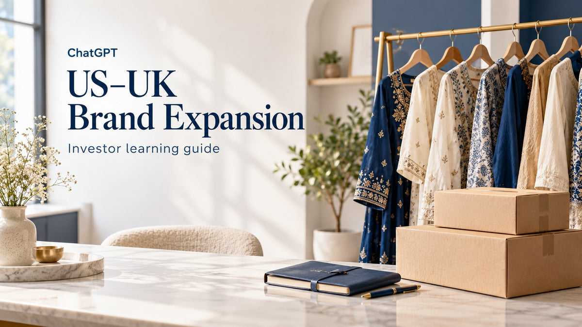 ChatGPT US–UK Brand Expansion investor learning guide, readable title over an AI-generated editorial concept