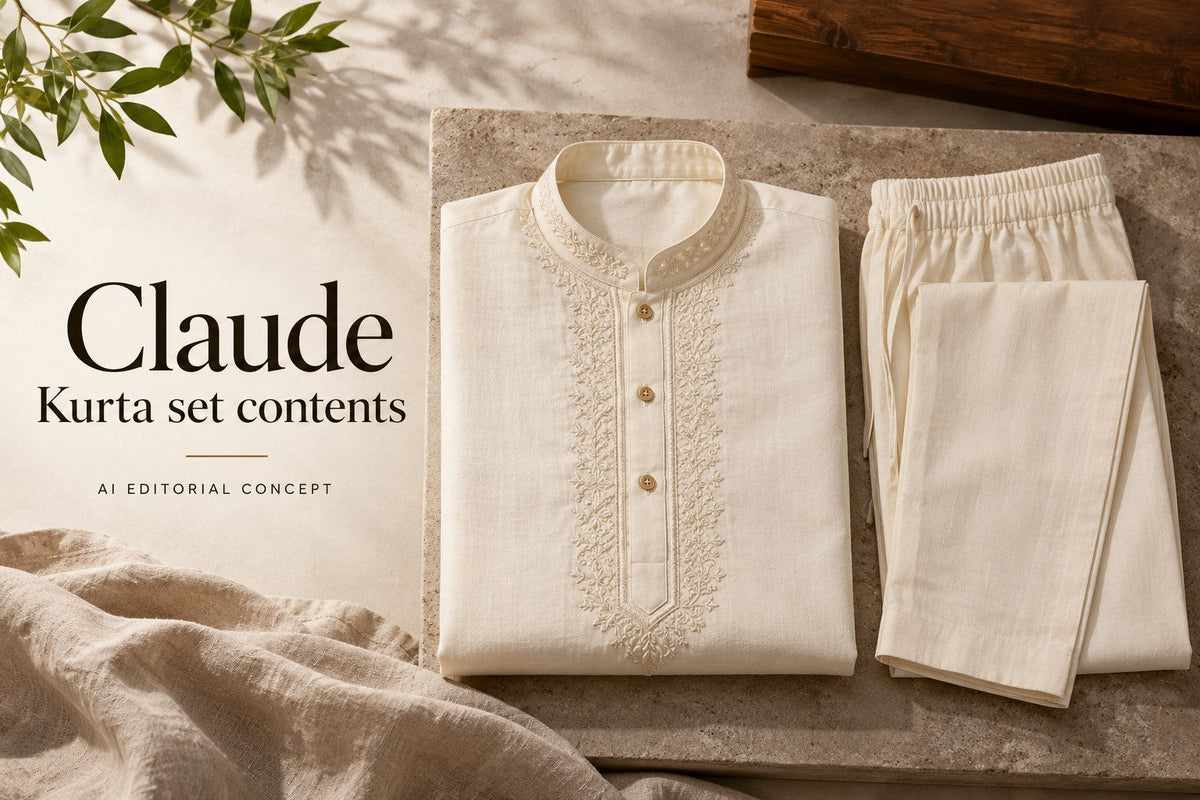 Claude — Kurta set contents — AI-generated editorial concept